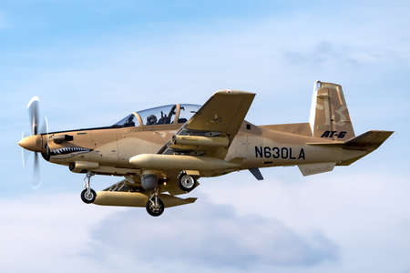 RAF Fairford, Gloucestershire, UK - July 10, 2014: Hawker Beechcraft AT-6B Texan II N630LA.