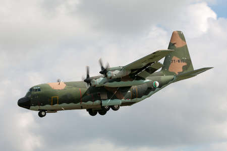 RAF Fairford, Gloucestershire, UK - July 9, 2014: Algerian Air Force Lockheed C-130H Hercules...
