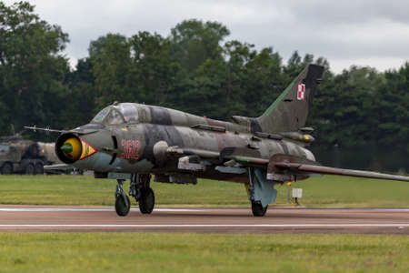 RAF Fairford, Gloucestershire, UK - July 13, 2014: Polish Air Force (Sily Powietrzne) Sukhoi Su-22...