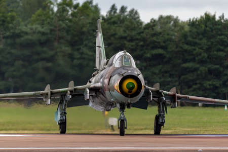 RAF Fairford, Gloucestershire, UK - July 13, 2014: Polish Air Force (Sily Powietrzne) Sukhoi Su-22...