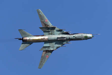 RAF Fairford, Gloucestershire, UK - July 10, 2014: Polish Air Force (Sily Powietrzne) Sukhoi Su-22...