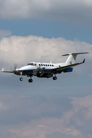 RAF Fairford, Gloucestershire, UK - July 11, 2014: Royal Navy Beechcraft King Air 350CER (Avenger...