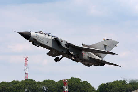 RAF Fairford, Gloucestershire, UK - July 12, 2014: Italian Air Force (Aeronautica Militare Italiana) Panavia Tornado IDS multirole combat aircraft MM7029.のeditorial素材