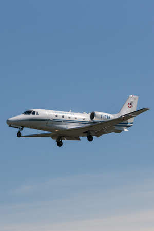 RAF Fairford, Gloucestershire, UK - July 10, 2014: Swiss Air Force Cessna 560XL Citation Excel...