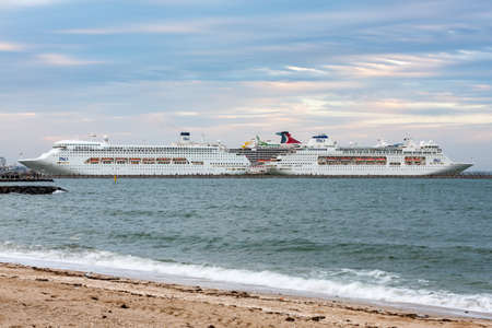 Melbourne, Australia - November 3, 2015: P&O Cruise Lines ships Pacific Pearl and Pacific Jewel...