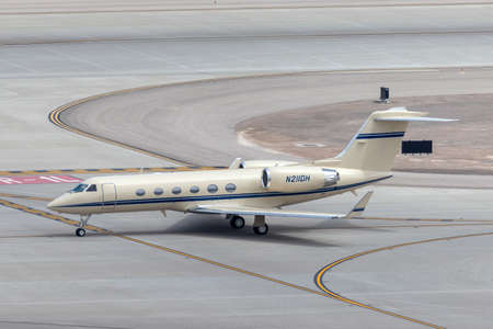 Las Vegas, Nevada, USA - May 8, 2013: Gulfstream G-IV luxury business jet N211DH at McCarran...