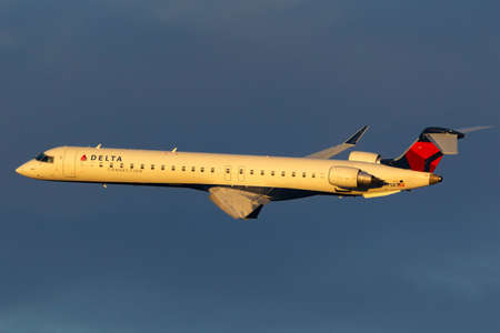 Las Vegas, Nevada, USA - May 9, 2013: Delta Connection Bombardier CRJ-900LR regional airliner...