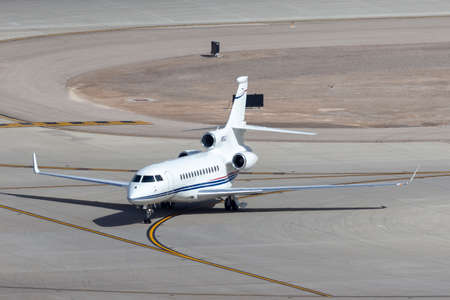 Las Vegas, Nevada, USA - May 6, 2013: Dassault Falcon 7X luxury business jet N55LC at McCarran International Airport Las Vegas.のeditorial素材