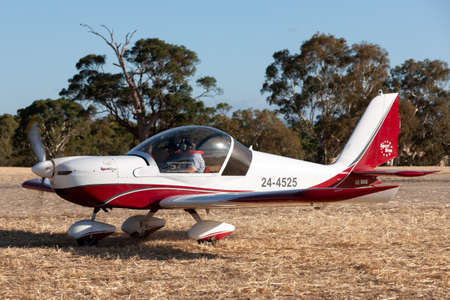 Rowland Flat, Australia - April 14, 2013: Evektor-Aerotechnik SportStar two seat single engine light...