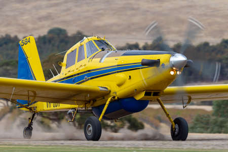 Rowland Flat, Australia - April 14, 2013: Air Tractor 802 agricultural and fire bombing aircraft VH-ODH.のeditorial素材