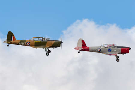 Rowland Flat, Australia - April 14, 2013: Two De Havilland Canada DHC-1 T Mk.10 Chipmunk single...