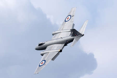 Farnborough, UK - July 21, 2014: Former Royal Air Force English Electric Canberra PR.9 photographic...
