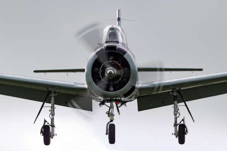 Temora, Australia - August 3, 2013: North American T-28D Trojan aircraft VH-MEO the was used as a trainer and light attack aircraft.のeditorial素材