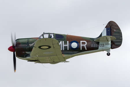 Temora, Australia - August 3, 2013: Cockpit are of Former Royal Australian Air Force (RAAF) Commonwealth Aircraft Corporation CA-13 Boomerang fighter aircraft VH-MHR.のeditorial素材