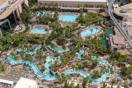 Las Vegas, Nevada, USA - May 6, 2013: MGM Grand Pool complex attached to the MGM Grand hotel and casino isn Las Vegas.のeditorial素材