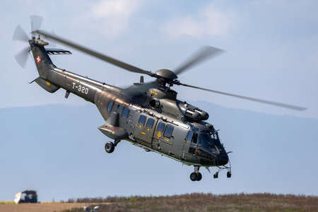 Payerne, Switzerland - September 5, 2014: Swiss Air Force Aerospatiale AS332 (TH89) military utility...