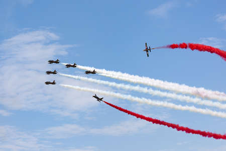 Payerne, Switzerland - September 7, 2014: Al Fursan Aerobatic team from the United Arab Emirates Air...
