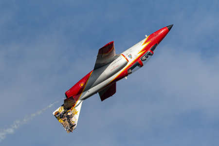 Payerne, Switzerland - August 29, 2014: Spanish Air Force (Ejercito del Aire) CASA C-101EB Aviojet...