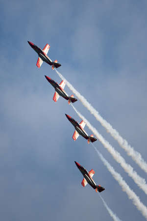 Payerne, Switzerland - August 29, 2014: Spanish Air Force (Ejercito del Aire) CASA C-101EB Aviojet...