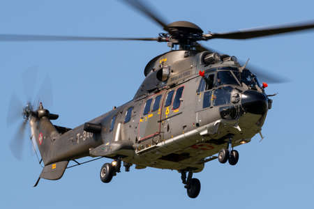 Payerne, Switzerland - August 30, 2014: Swiss Air Force Aerospatiale AS532 (TH98) military utility...
