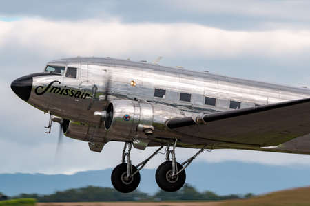 Payerne, Switzerland - August 30, 2014: Douglas DC-3C vintage airliner N431HM.