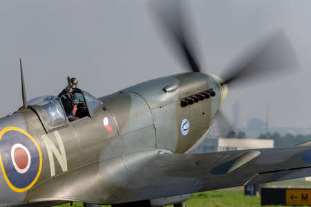 Payerne, Switzerland - September 6, 2014: Supermarine Spitfire Mk16e World War II fighter aircraft...