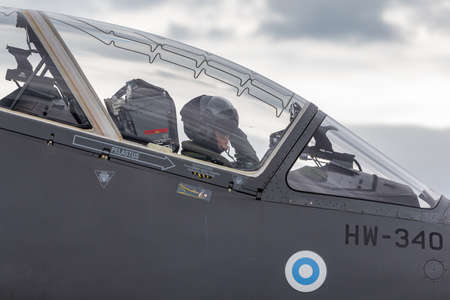 Payerne, Switzerland - August 31, 2014: Finnish Air Force British Aerospace Hawk Mk 51 jet trainer...