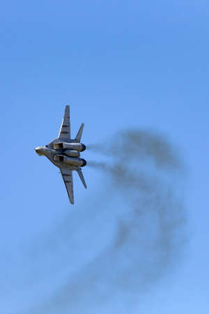 Payerne, Switzerland - August 31, 2014: Polish Air Force (Sily Powietrzne) Mikoyan-Gurevich MiG-29A fighter aircraft.のeditorial素材