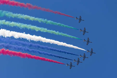 Payerne, Switzerland - September 8, 2014: Al Fursan Aerobatic team from the United Arab Emirates Air...