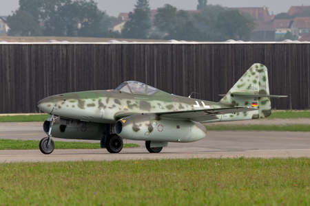 Payerne, Switzerland - September 4, 2014: Messerschmitt Me 262 Luftwaffe World War II jet fighter...
