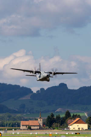 Payerne, Switzerland - September 1, 2014: Finnish Air Force CASA C-295M military cargo aircraft...