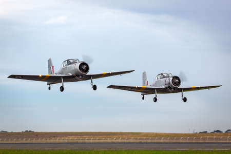 Avalon, Australia - February 28, 2015: Two Commonwealth Aircraft Corporation CA-25 Winjeel training...
