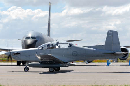 Avalon, Australia - March 1, 2015: Royal Australian Air Force (RAAF) Pilatus PC-9A Forward Air...