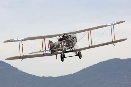 Avalon, Australia - February 28, 2015: Bristol F.2 Fighter (replica) British two-seat biplane fighter and reconnaissance aircraft of the First World War.のeditorial素材
