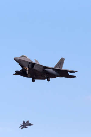 Avalon, Australia - February 22, 2015: United States Air Force (USAF) Lockheed Martin F-22A Raptor...