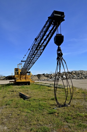 A boom with a cable cage can be used to smash concrete and structure when loaded with weights.の写真素材