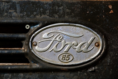 DOWNER, MINNESOTA, September 17, 2017: The Ford  85 truck hood and grill logo is a product of the Ford Motor Company located in Dearborn, Michigan started by Henry Ford and incorporated on June 16, 1903のeditorial素材