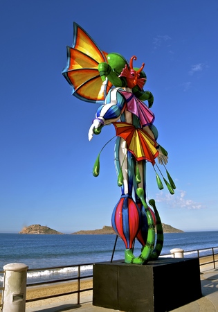 MAZATLAN, MEXICO, January 27, 2017: The statue is part of the Carnaval celebration in Mexico, an official Mexican holiday that kicks off a five-day event before the Catholic lent which begins on Ash Wednesday.のeditorial素材