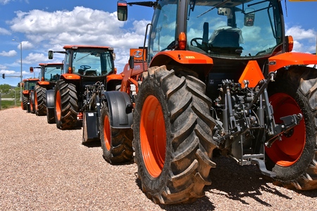 RAPID CITY, SOUTH DAKOTA, May 23, 2018:  The line of Kubota tractors are  products of Kubota Corporation based in Osaka, Japan, established in 1890.のeditorial素材