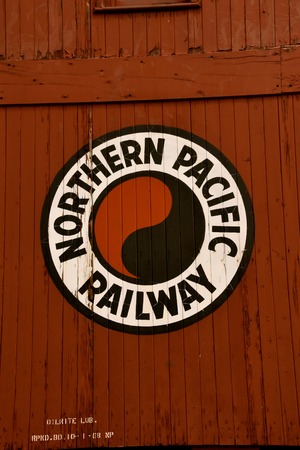 WEST FARGO, NORTH DAKOTA, August 17, 2108: The Northern Pacific Railway started in 1870, became Burlington Northern and today is BNSFのeditorial素材