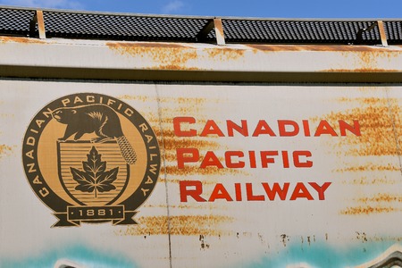ENDERLIN, NORTH DAKOTA, August 21, 2018: The Canadian Pacific Railway, also known formerly as CP Rail between 1968 and 1996, is a historic Canadian Class I railroad incorporated in 1881.のeditorial素材