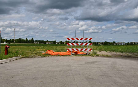 A street comes to an end in a new housing development