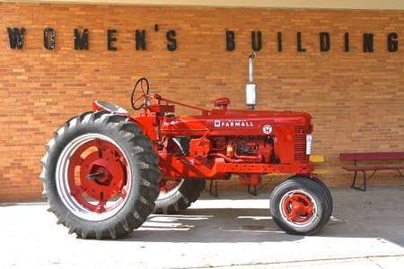 HURON, SOUTH DAKOTA, August 6, 2020: The restored Super H,  tractor is displayed at the National Red...