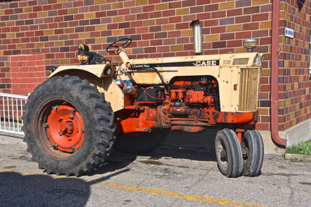 GARY, MINNESOTA, April 17, 2021. The old Case Comfort King 730 tractor is a product now owned by J.I. Case Internationalのeditorial素材