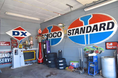 LE MARS, IOWA, May 12, 2021: The Standard Oil signs represent an American oil-producing  company established in 1870 by John D. Rockefeller, now part of AMOCO.のeditorial素材