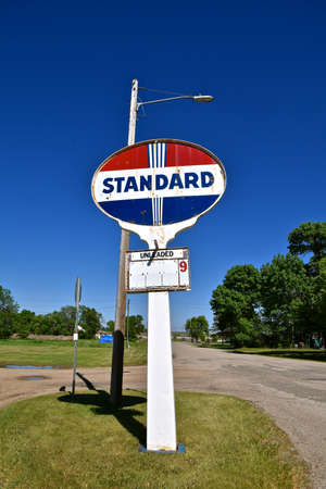 PEEVER, SOUTH DAKOTA, MAY 14, 2021:  The old Standard Oil Sign represents Standard Oil Co.  an American oil-producing, transporting,  and refining,  Established by John D. Rockefeller in 1870.のeditorial素材