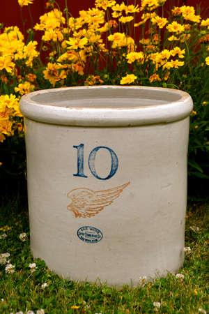 WASECA, MINNESOTA, June 12, 2021:  The huge crockpot is a product of Red Wing Pottery of Red Wing, MN established in 1961 by  John Paul, a German immigrant.のeditorial素材