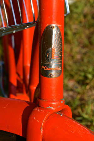 ALEXANDRIA, MINNESOTA July 24, 2021: The Hiawatha logo represents bicycles which were sold by Gambles Hardware stores from the 1930âs through the 1970âs.のeditorial素材
