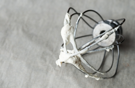 Stand mixer whisk attatchment with whipped creamの写真素材