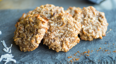 Paleo and gluten free cookies with coconut and cinnamonの写真素材